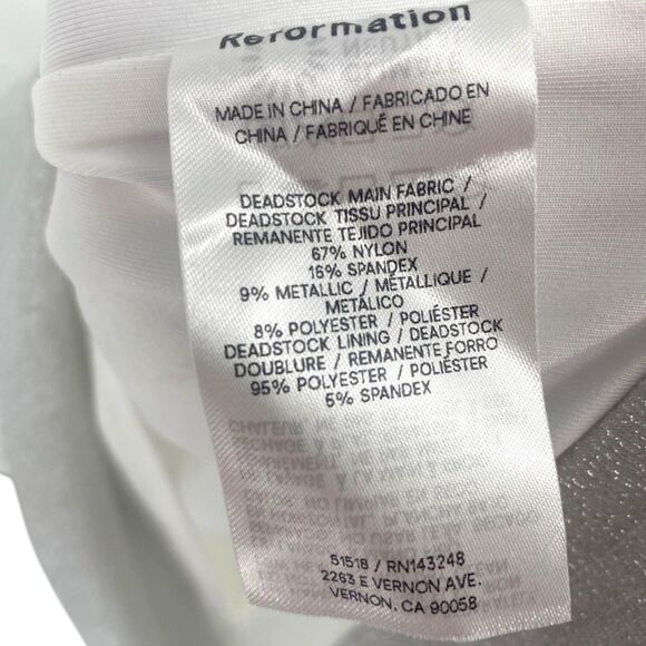 NWT Reformation Maevry Knit Midi Dress in Silver Sparkle Shift Lined Small - Picture 5 of 8